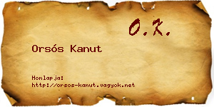 Orsós Kanut névjegykártya