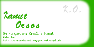 kanut orsos business card
